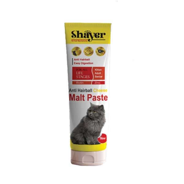 مالت گربه با طعم پنیر شایر Shayer Anti Hairball Malt Paste وزن 100 گرم
